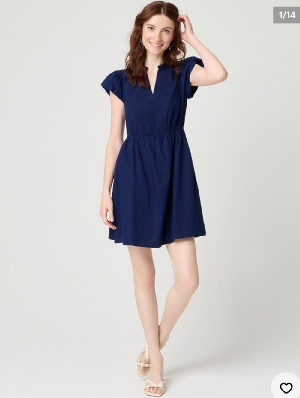 NWT J. Crew Willa mini dress V Neck Ruffle Short Sleeve Royal Blue Size 6
